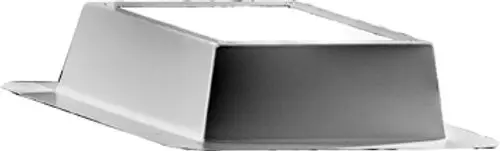 Dachsockel von Wolf, flache, quadratische Form mit seitlichen Abdeckungen, geeignet für die Installation auf einem Unterbau.
